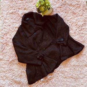 Torrid Double Breasted Pea Coat Maroon/Black